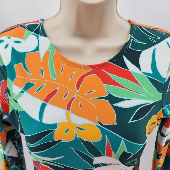 Vince Camuto Size 8 Womens Floral Long Sleeve One Piece Swimsuit NWT $134 - Picture 3 of 11